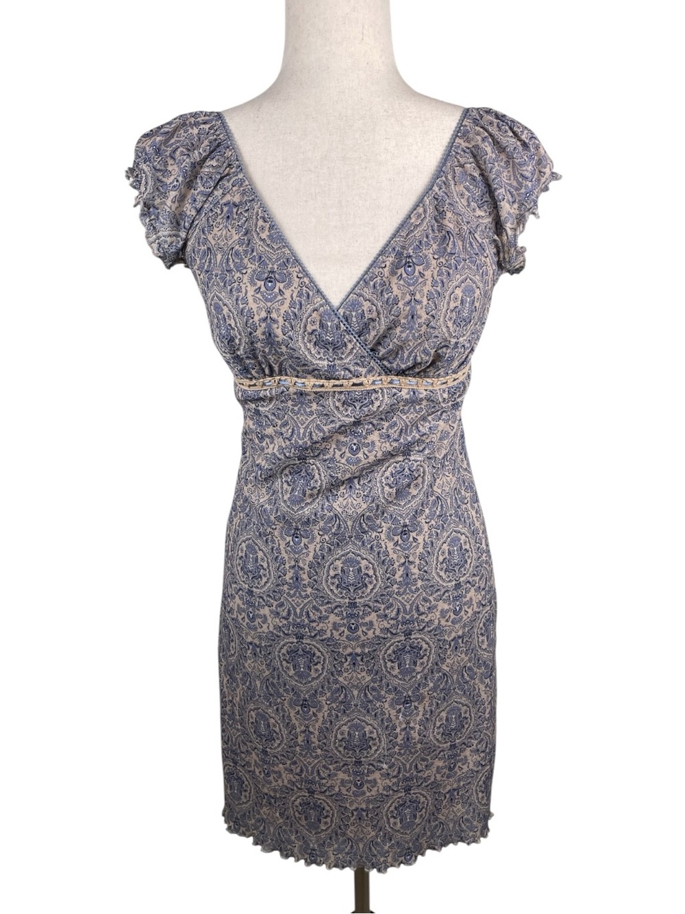 Vintage Y2K Xhilaration Babydoll Dress Paisley Print Size Small Coastal Cowgirl